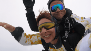 Fallschirmspringen Demling Tandemsprung Petra