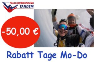 Fallschirmspringen Preis Rabatt Fallschirmsprung Preisnachlass Tandemsprung billiger