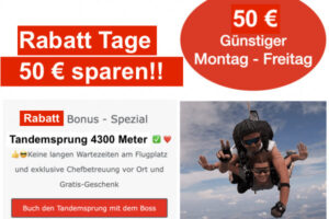 fallschirmspringen günstig billig Rabatte Tandemsprung Montag Freitag Termine