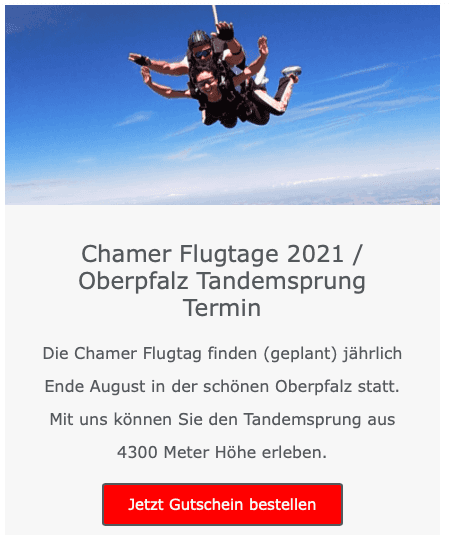 cham Oberpfalz fallschirmspringen