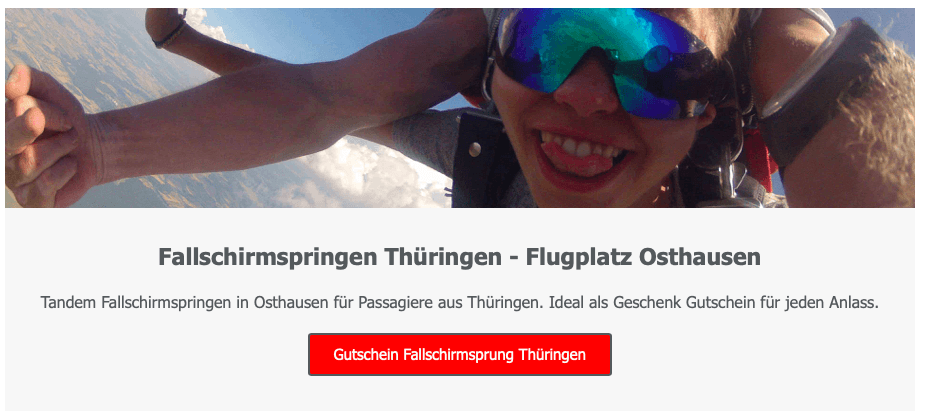 fallschirmspringen Thüringen osthausen