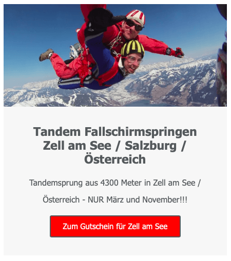 Tandemsprung Zell am See Fallschirmspringen Salzburg Österreich