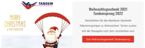 Tandem Fallschirmspringen als Weihnachtsgeschenk Gutschein