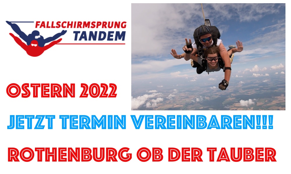 Rothenburg ob der Tauber Fallschirmspringen Tandemsprung Ostern 2022
