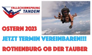 Rothenburg ob der Tauber Tandemsprung Fallschirmspringen Ostern 2023 Fallschirmsprung Geschenk Gutschein Tandemspringen