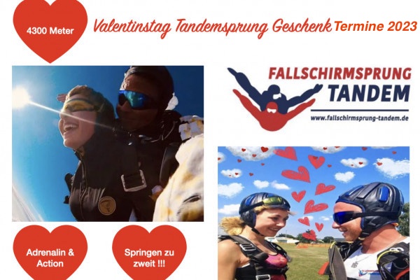 Fallschirmspringen Valentinstag Geschenk Gutschein Tandemsprung siebter Himmel Fallschirmsprung Paare Ticket Beziehung Freude Liebe